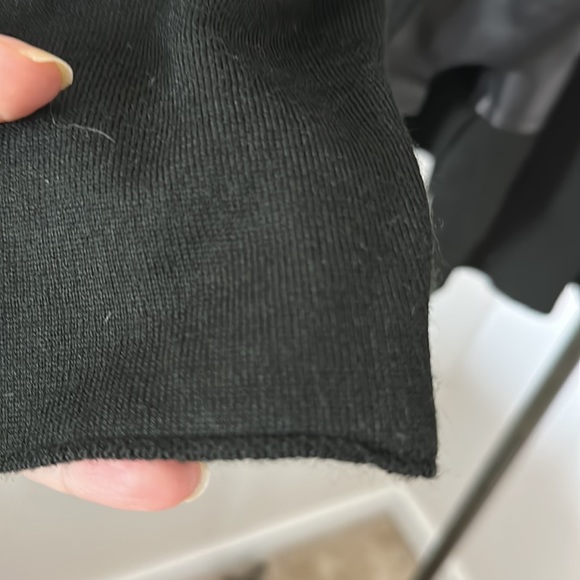 Bize Asymmetrical Wool Blend and Vegan Leather Sweater Size 2 - Picture 4 of 10